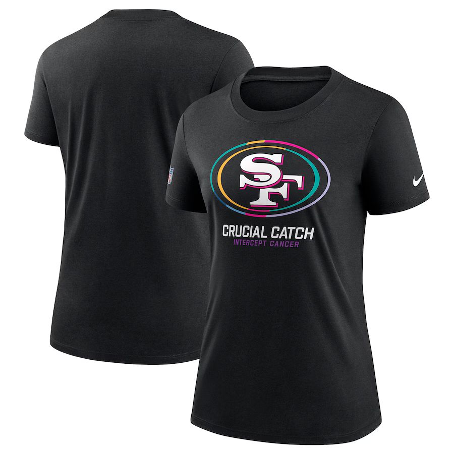 Women San Francisco 49ers 2024 Nike NFL black T shirts->nfl t-shirts->Sports Accessory